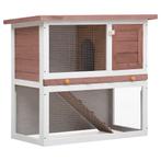 vidaXL Konijnenhok voor buiten met 1 deur hout bruin, Animaux & Accessoires, Rongeurs & Lapins | Cages & Clapiers, Verzenden