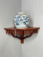 Gouten hoekconsole – gesneden randdecoratie - Wandtafel -