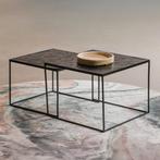 Salontafel Mangohout Carlin Set Van 2 Laag 54x54 cm, Huis en Inrichting, Tafels | Salontafels, 50 tot 100 cm, Verzenden, Nieuw