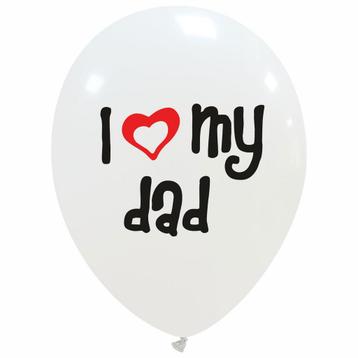 9 x Ballon I love my dad (jaime mon papa) 30cm disponible aux enchères