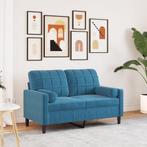 vidaXL Tweezitsbank met sierkussens 120 cm fluweel blauw, Huis en Inrichting, Verzenden, Nieuw