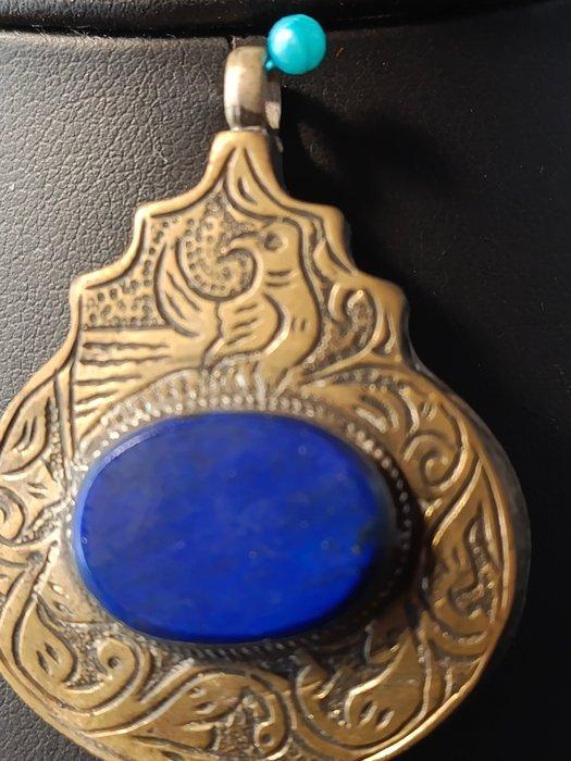 Apotropaïsche hanger - Zilver, Messing, Lapis Lazuli -, Antiquités & Art, Art | Art non-occidental