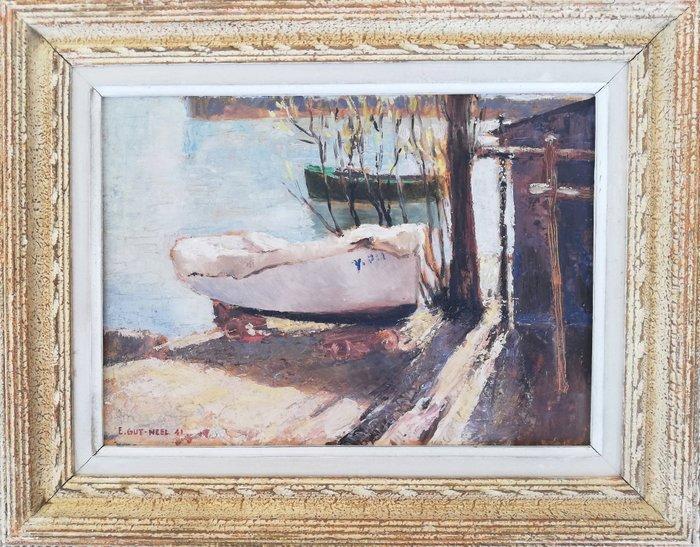 E. Gut Neel (XX) - Barque sur le lac Léman, Antiquités & Art, Art | Peinture | Classique