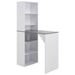 vidaXL Table de bar avec armoire Blanc 115x59x200 cm, Verzenden, Neuf