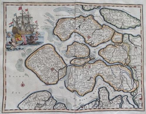 Pays-Bas, Carte - Zélande; Halma - Zeeland - 1725, Livres, Atlas & Cartes géographiques