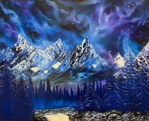 William Mikkilä (XXI) - Mystic Night in the Mountains, Antiek en Kunst, Kunst | Schilderijen | Klassiek