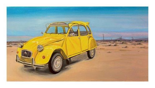 Antonio Valenzuela - Citroen 2CV From Paris to California, Antiek en Kunst, Kunst | Schilderijen | Modern