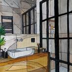 Betty Rullo (1955) - Modern bathroom, Antiek en Kunst, Kunst | Schilderijen | Modern