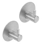 Differnz haak zelfklevend rond rvs mat chroom 2 stuks, Huis en Inrichting, Woonaccessoires | Kapstokken, Nieuw, Overige materialen