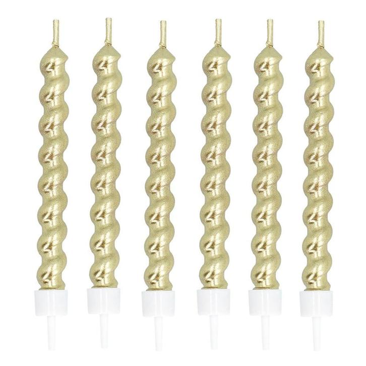 Gouden Kaarsen Op Houder 6st, Hobby en Vrije tijd, Feestartikelen, Nieuw, Verzenden