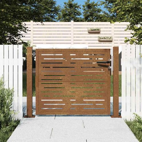 vidaXL Poort vierkant 105x105 cm cortenstaal, Tuin en Terras, Tuinpoorten, Nieuw, Verzenden