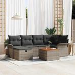 vidaXL Tuinbank Set met kussen met opslag 7 pcs Grijs Poly, Tuin en Terras, Verzenden, Nieuw