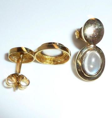 Oorbellen - 18 karaat Geel goud - 2.00ct. tw. - Mondsteen