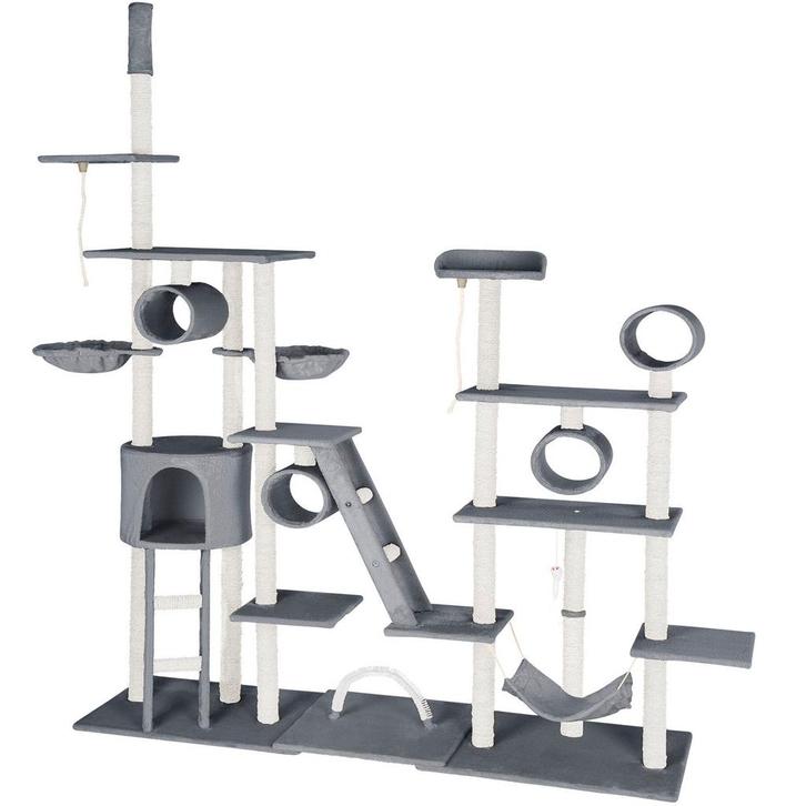 tectake Krabpaal Snooky 261cm - grijs, Dieren en Toebehoren, Katten-accessoires, Verzenden