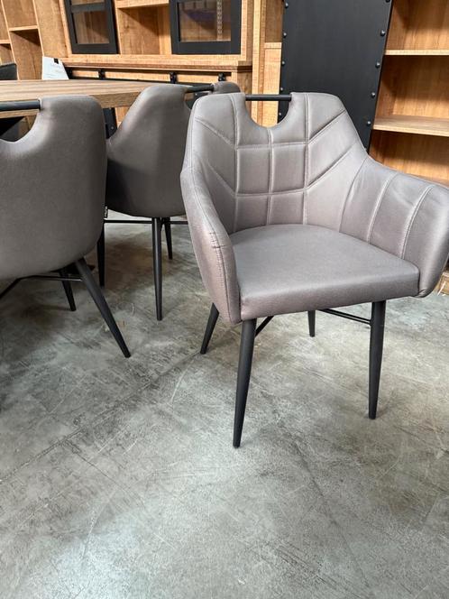 Armstoel antraciet met handgreep (nieuw, outlet), Huis en Inrichting, Stoelen, Nieuw, Metaal, Stof