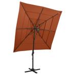 vidaXL Parasol 4-laags met aluminium paal 250x250 cm, Verzenden, Nieuw
