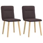 vidaXL Eetkamerstoelen 2 st stof donkerbruin, Huis en Inrichting, Verzenden, Nieuw