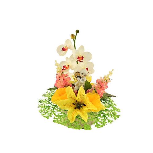 Kunstbloemstuk orchideetak ridderspoor lelie narcis bloempje, Huis en Inrichting, Woonaccessoires | Kunstplanten en Kunstbloemen