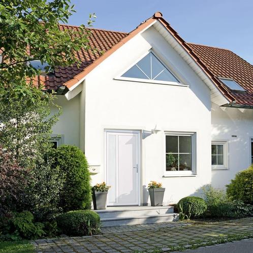 vidaXL Voordeur 108x208 cm PVC wit, Doe-het-zelf en Bouw, Deuren en Vliegenramen, Nieuw, Verzenden