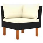 vidaXL Hoekbank poly rattan en massief eucalyptushout, Tuin en Terras, Verzenden, Nieuw