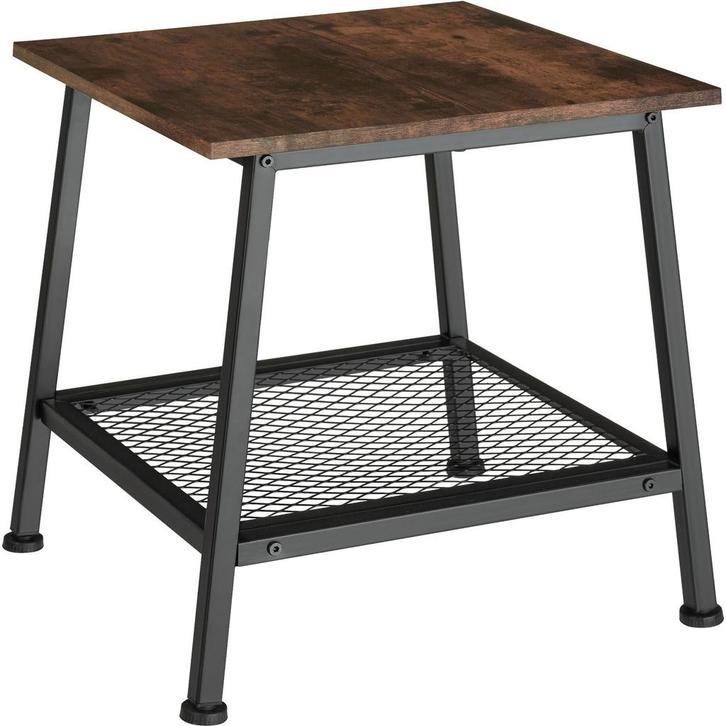 tectake Bijzettafel Bedford 45,5x45x47cm - Industrieel hout, Huis en Inrichting, Tafels | Bijzettafels, Verzenden