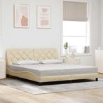 vidaXL Bedframe zonder matras stof crèmekleurig 180x200 cm, Huis en Inrichting, Slaapkamer | Bedden, Verzenden, Nieuw