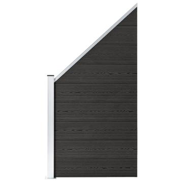 vidaXL Schuttingpaneel 95x(105-180) cm HKC grijs, Tuin en Terras, Verzenden, Nieuw
