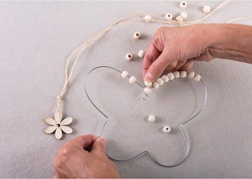 Draadvlinder met houten kralen Compleet 17,5x13 cm, Hobby en Vrije tijd, Knutselen, Nieuw