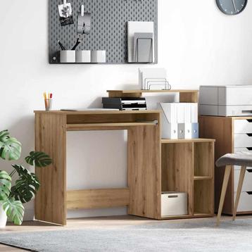 vidaXL Bureau met Opslag artisanaal eikenkleurig 120.5 x 44, Verzenden