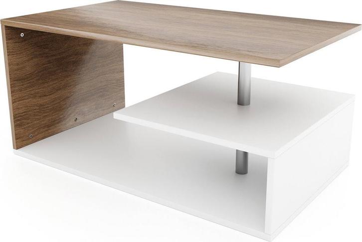 Salontafel met opbergruimte - 90x50cm - Wit - Miadomodo, Huis en Inrichting, Overige Huis en Inrichting, Verzenden