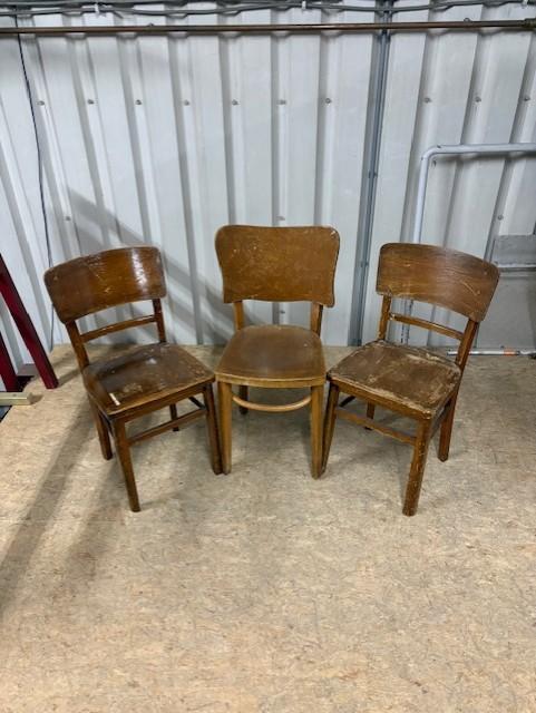 Set Caféstoelen (3 stuks)- Vintage/Café, Maison & Meubles, Chaises, Enlèvement