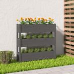 vidaXL Plantenbak 112x25x104,5 cm massief grenenhout grijs, Tuin en Terras, Bloempotten, Verzenden, Nieuw