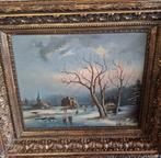 Hollandse school (XX) - Antiek Hollands winterlandschap