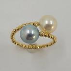 Ring - 18 karaat Geel goud - 8x8,5 mm Akoya parels, Nieuw