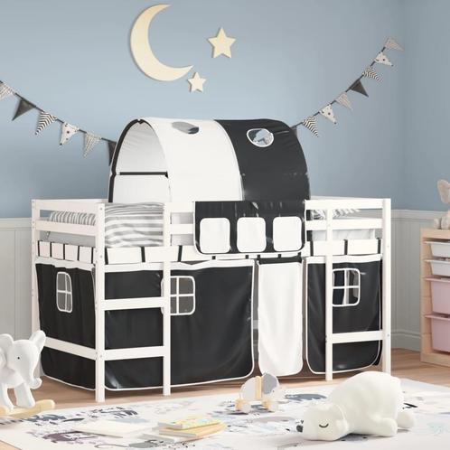 vidaXL Kinderhoogslaper met tunnel 80x200 cm grenenhout wit, Huis en Inrichting, Slaapkamer | Bedden, Nieuw, Verzenden
