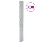 vidaXL Poteaux de clôture 30 pcs argenté 180 cm acier, Verzenden