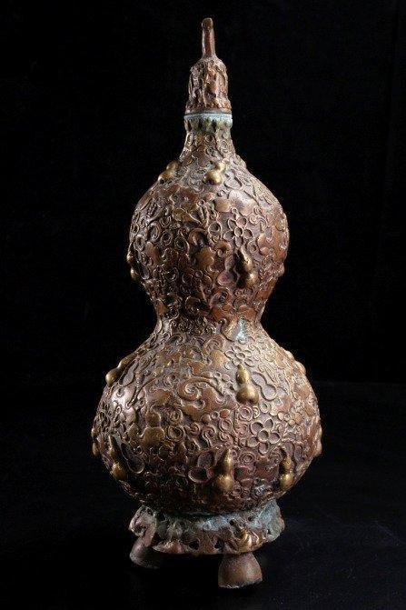 Vase - Cuivre, Vase avec un motif de courge, un, Antiek en Kunst, Antiek | Overige Antiek