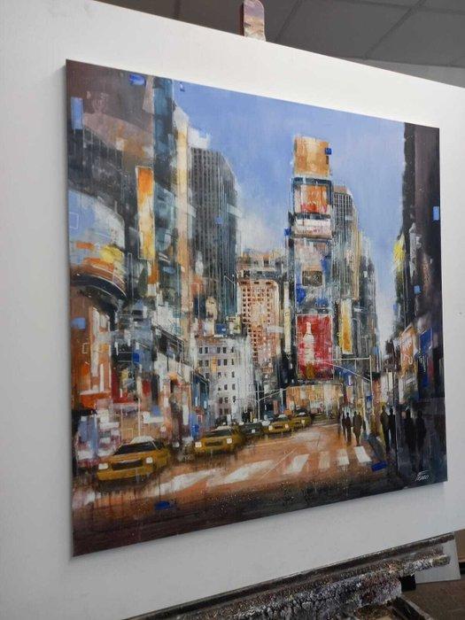Paolo Fedeli - Times Square, Antiek en Kunst, Kunst | Schilderijen | Modern