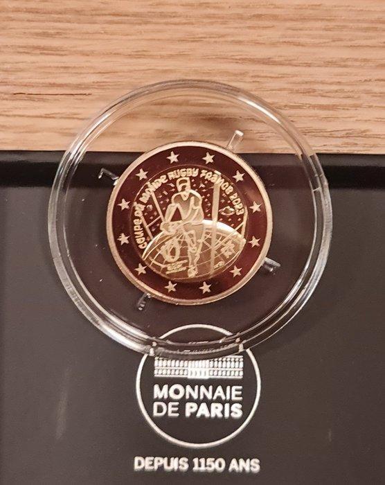Frankrijk. 2 Euro 2022 + 2023 - Rugby + Erasmus - PROOF, Postzegels en Munten, Munten | Europa | Euromunten
