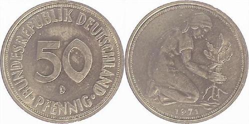 Welt 50 Pfennig 1971d kleines Muenzzeichen ss/vz, Timbres & Monnaies, Monnaies | Europe | Monnaies non-euro, Envoi
