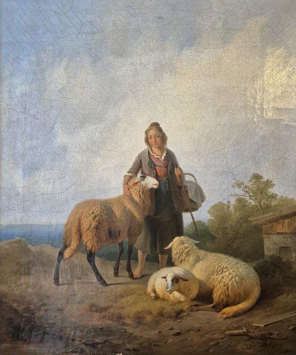 Moritz Eduard Lotze (1809-1890) - Bayerische Schäferin - NO, Antiquités & Art, Art | Peinture | Classique