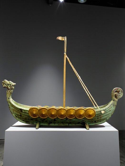 Viking longship - Modelschip, Antiquités & Art, Curiosités & Brocante