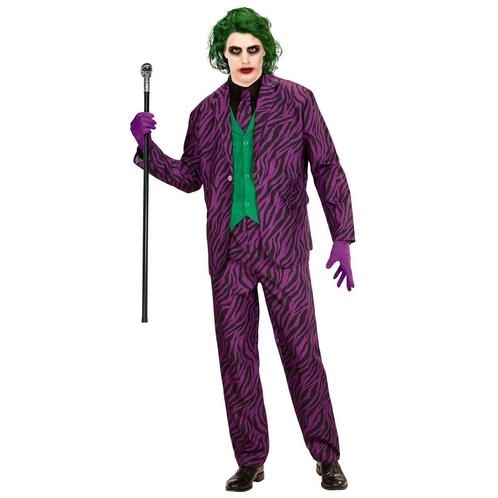 Joker Kostuum Paars Heren 3 delig, Hobby en Vrije tijd, Feestartikelen, Nieuw, Verzenden