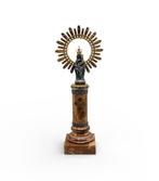 Figuur - Virgen en Columna - Zilver, Marmer