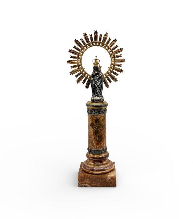 Figuur - Virgen en Columna - Zilver, Marmer, Antiek en Kunst, Kunst | Niet-Westerse kunst