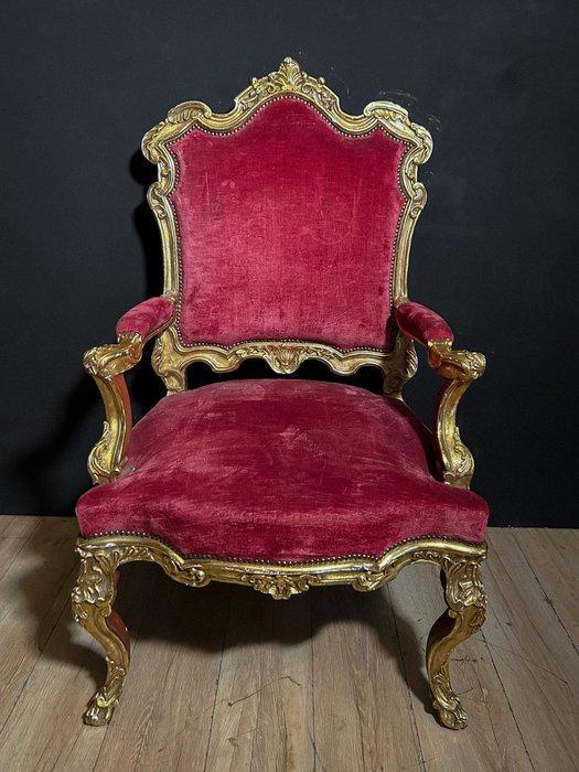 Fauteuil - Verguld hout, Antiek en Kunst, Antiek | Meubels | Stoelen en Sofa's