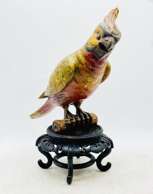 Figuur - Ave Tropical Policromada - Hout, Antiek en Kunst, Antiek | Keramiek en Aardewerk