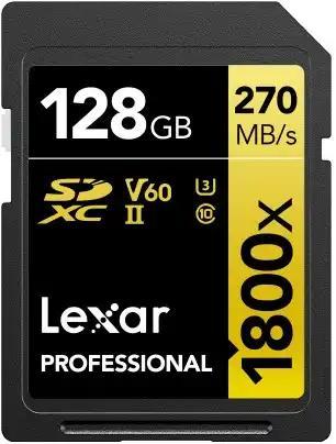 Lexar Professional SDXC 128GB BL 1800X UHS-II V60 Gold, TV, Hi-fi & Vidéo, Photo | Cartes mémoire, Enlèvement ou Envoi