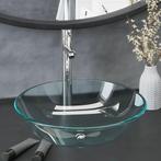 vidaXL Wastafel met kraan en pop-up afvoer gehard glas, Bricolage & Construction, Sanitaire, Verzenden