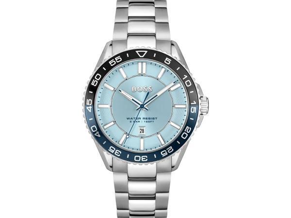 Veiling - Hugo Boss Horloge Runner Zilver/Blauw 43mm, Handtassen en Accessoires, Horloges | Heren